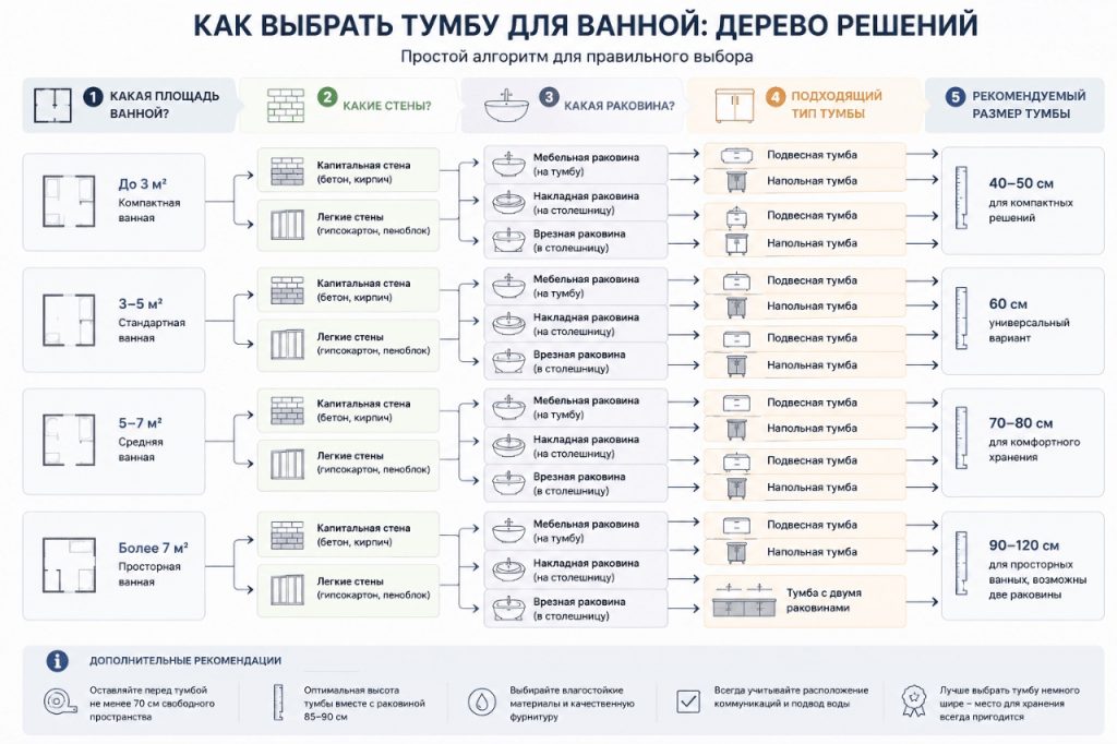 как выбрать тумбу для ванной